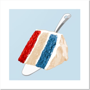 Red White and Blue Cake Posters and Art